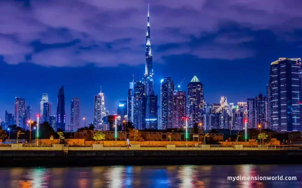 Three Burj Khalifa Skyscrapers Stacked One On Top Of Another